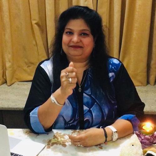 Mallikaa Sharma at her reading table